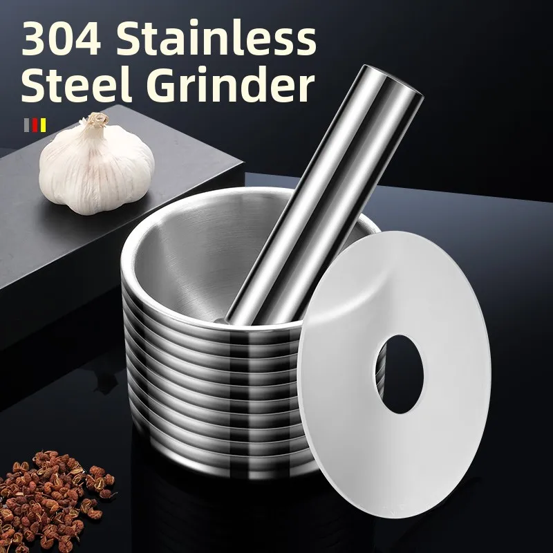 

Manual Stainl Steel 304 Garlic Smaer Kitchen Tool for inding Medicinal Herbs And Peeling Garlic into Paste