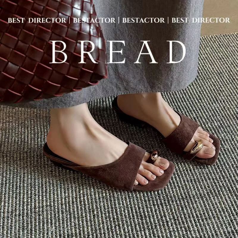 2026 new summer women sandals natural leather 22-25cm kid suede+sheepskin+pigskin metal decoration mules high heel women shoes