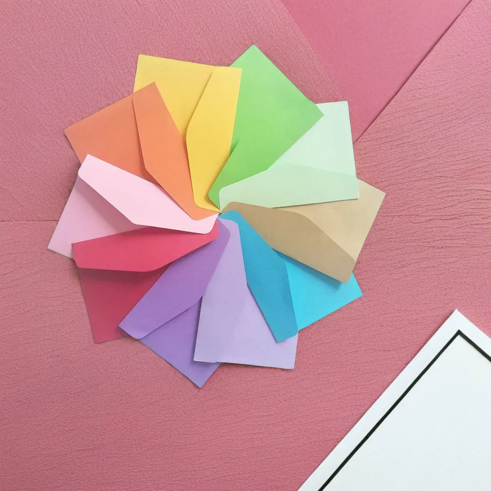 

50pcs Western Style Envelopes Colorful Blank Paper Envelopes For Cards Storage Small Essentials Party Favors Holiday Greeting