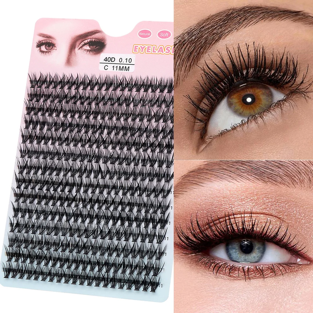 48/60/160/200Pcs False Eyelash Extension Natural Mink Eyelashes Clusters Individual 10-40D Lashes Bunches Makeup Eyes Faux Cils