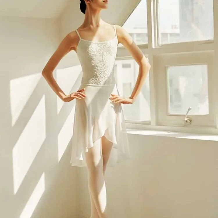 op maat gemaakte dames volwassen ballet yoga jumpsuit danskostuum praktijk outfit gymnastiek bodysuit fluwelen geborduurde jarretel tutu