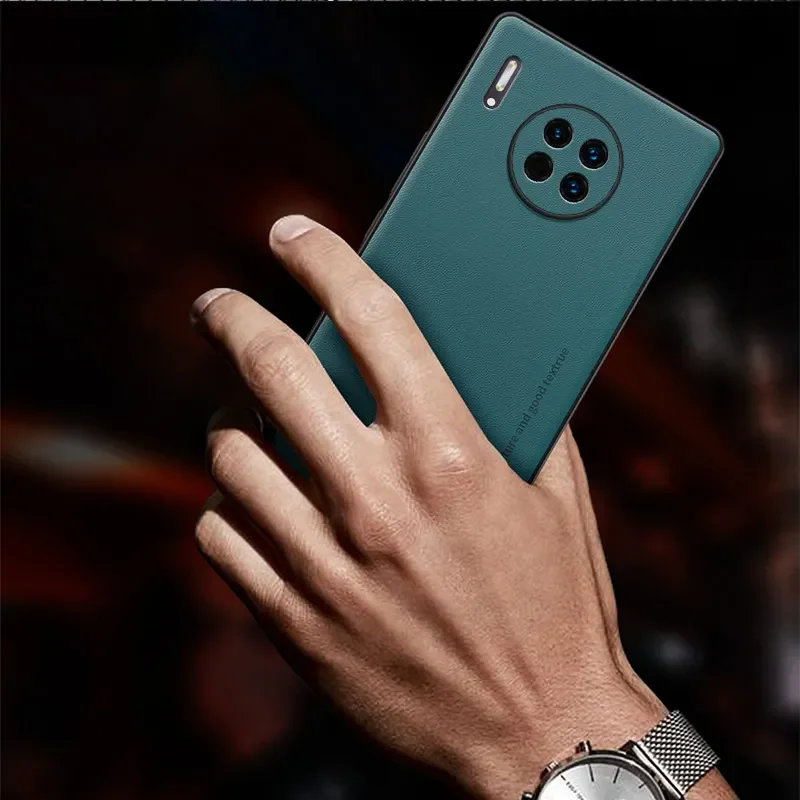 Funda de teléfono suave de silicona de cuero para Huawei Mate 70 30 40 50 60 Pro, funda trasera de protección completa con lente sísmica anticaídas