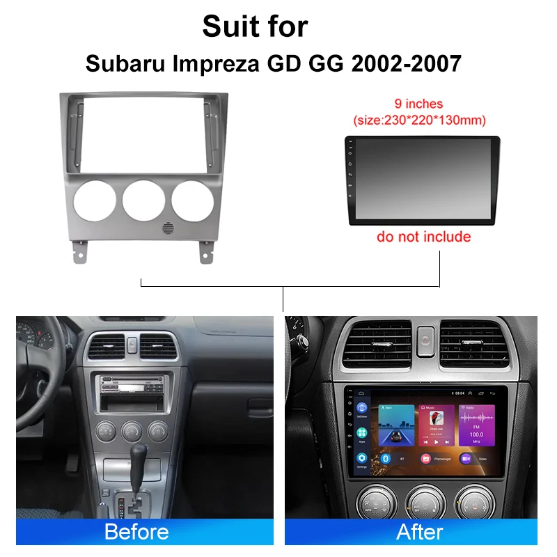 Car Radio For Subaru Impreza GD GG 2002-2007 Android 2Din DVD GPS Stereo Mounting Bezel Faceplate Frame PanelKit