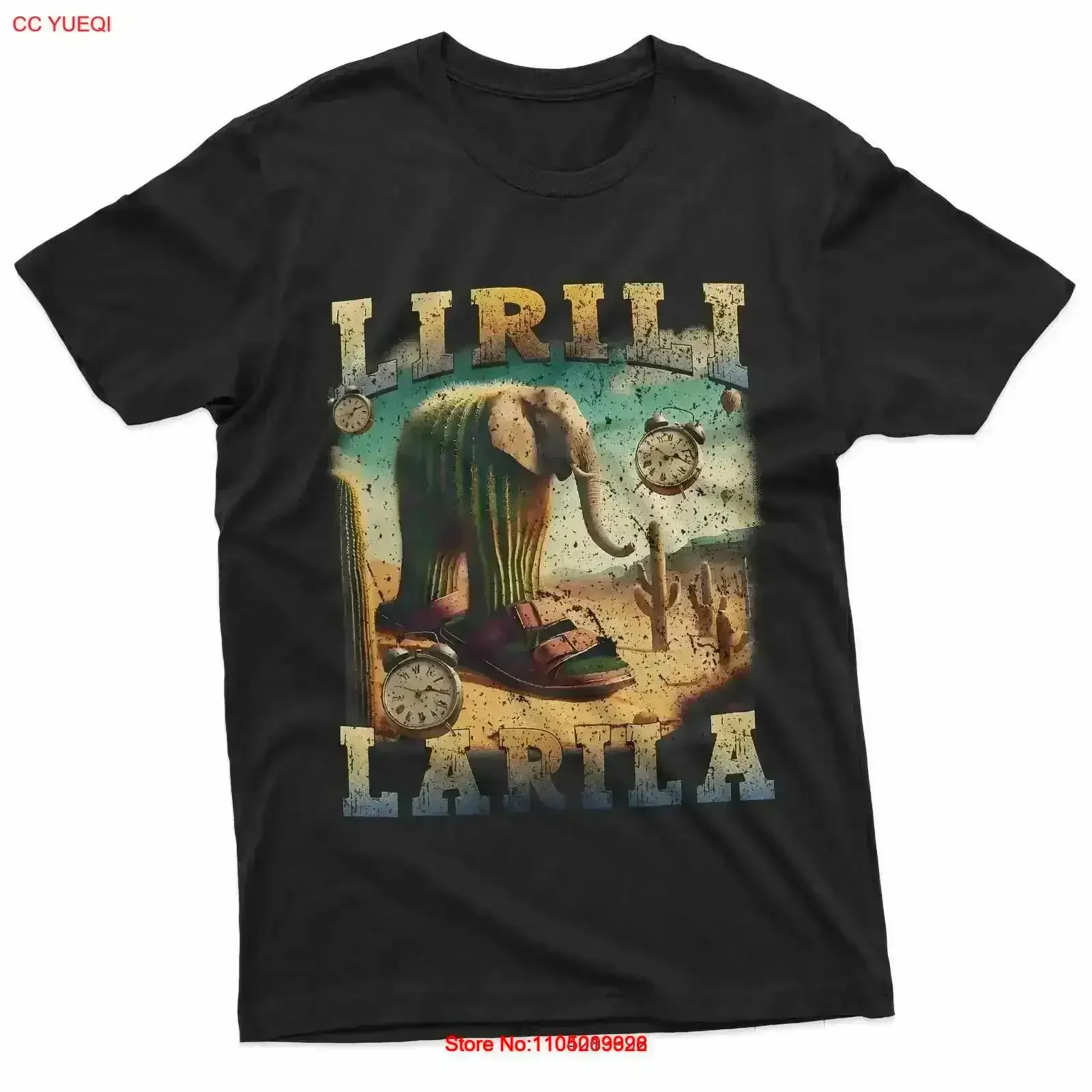 

Lirili Larila Funny Italian Brainrot Meme Cactus Elephant T Shirt vintage Washed streetwear Comfortable Top For Everyday Wear