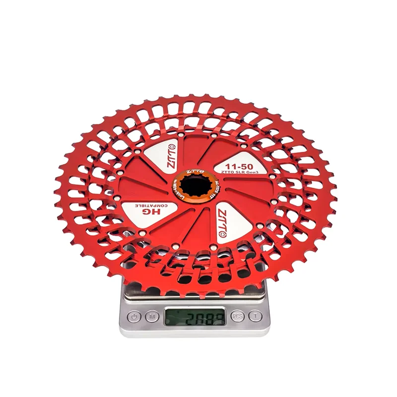 ZTTO Ultralight MTB HG Cassette 12-Speed 11T-46T/11T-50T/11T-51T 274g-305g Red-silver K7 Sprocket Standard Spline SLR3 Freewheel