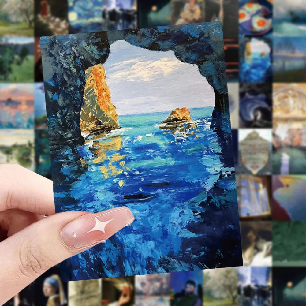 

10/30/63pcs Oil Painting Art Aesthetic Stickers for Skateboard Suitcase Laptop Notebook Vintage Waterproof Graffiti Sticker Pack