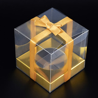 5/10pcs Gold Clear Plastic Cupcake Box Cake Biscuit Candy Packaging Box Container Wedding Party Favors Cupcake Gift Box Supplies