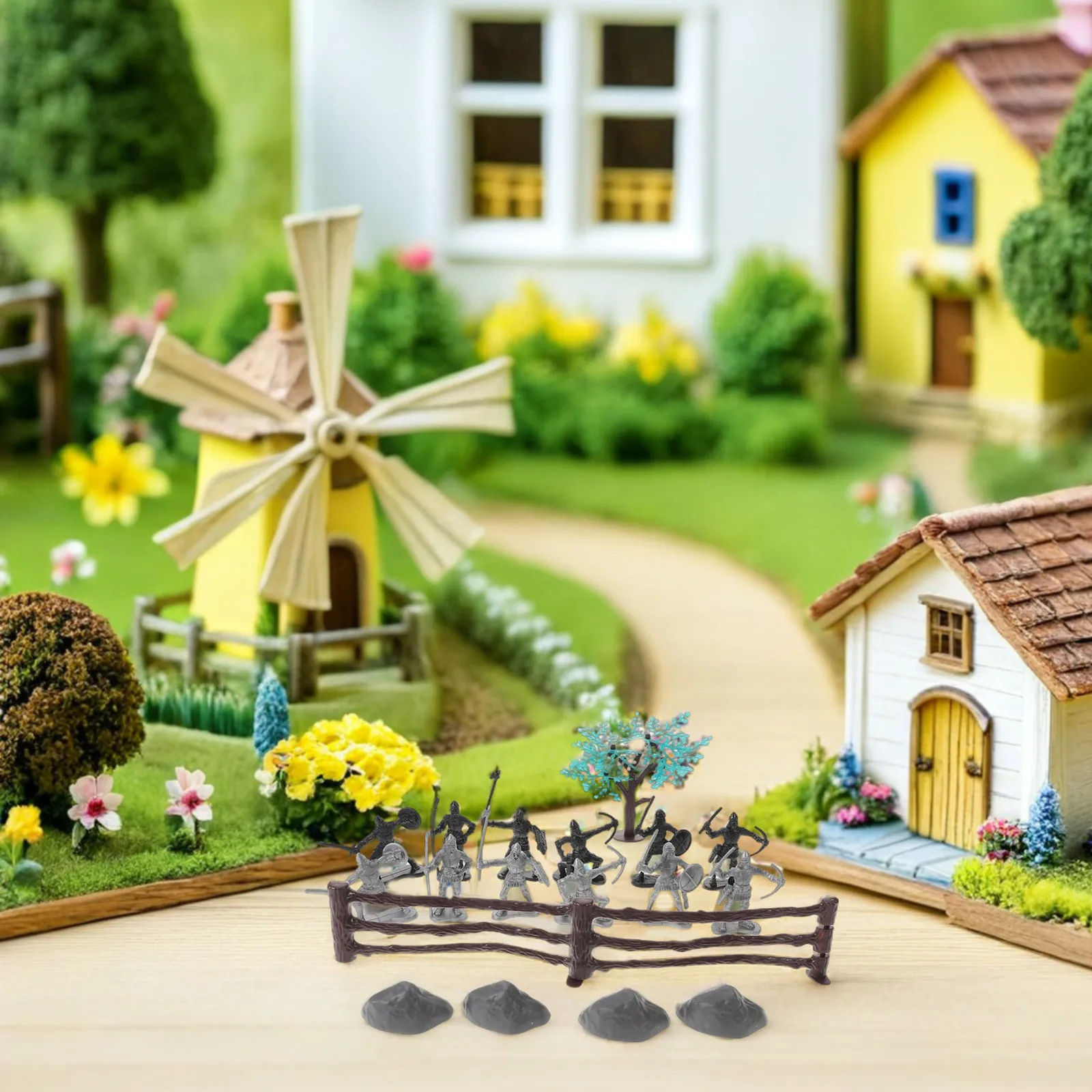 1Set Ancient Roman Knight Warriors Detailed Plastic Medieval Soldier Figures Accessories Desk Display Historical Army Playset