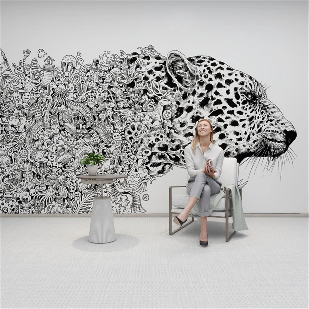 custom leopard photo wallpaper covering living room sofa bedroom TV backdrop Sunset animals wallpaper mural wall paper stickers