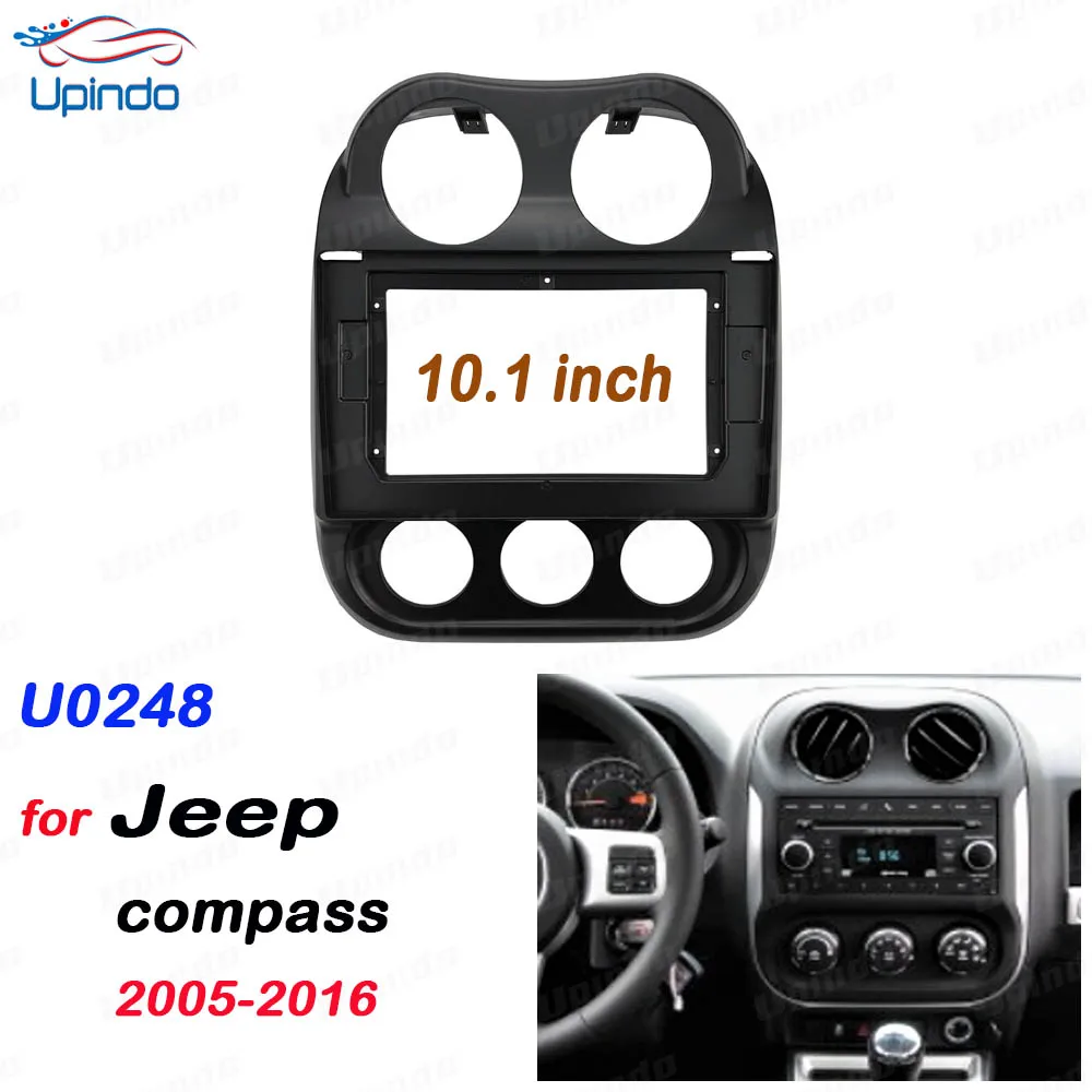 

Car Accessories 2 Din 10.1 Inch Fascia Panel Frame for Jeep Compass 2005-2016 Car Radio DVD GPS MP5 Plastic Dash Mount Kit
