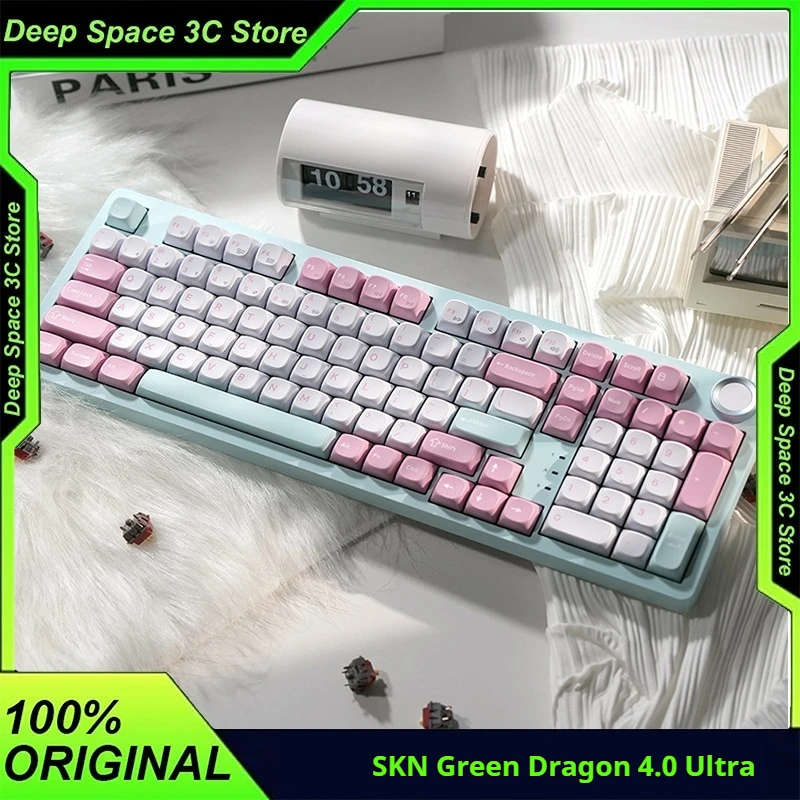 

SKN Green Dragon 4.0Ultra Mechanical Keyboard Gasket-mounted Customizable Triple-mode Wireless Keyboard ZMK/QMK Office & Gaming