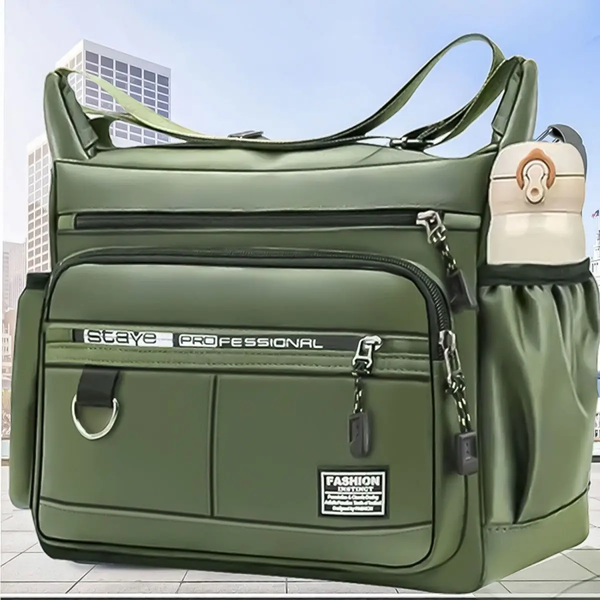 

Waterproof Nylon Men's Shoulder Bag Casual Fashion Crossbody Bag Large Capacity Multi-layer Oxford Cloth Backpack for Business