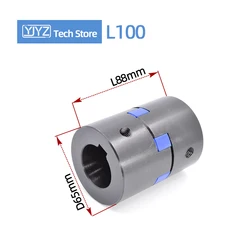 L100 L-Type Coupling Three-Jaw Keyway Plum Coupling For Servo Motor 45# Steel High Torque Coupler D65 L88