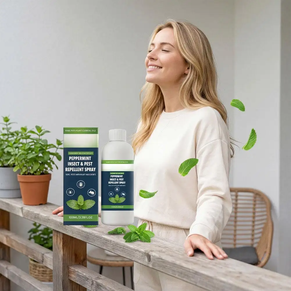 Repelente de Plagas Concentrado en Aerosol, Aceite Natural de Citronela y Menta, Eliminador de Insectos, Arañas y Roedores, Seguro para Mascotas en Interiores y Jardines