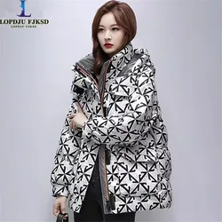 Cotton Coats for Women's,Print Jacket,Female Clothes,Hooded,Thick Warm,High Quality, Winter ,2024