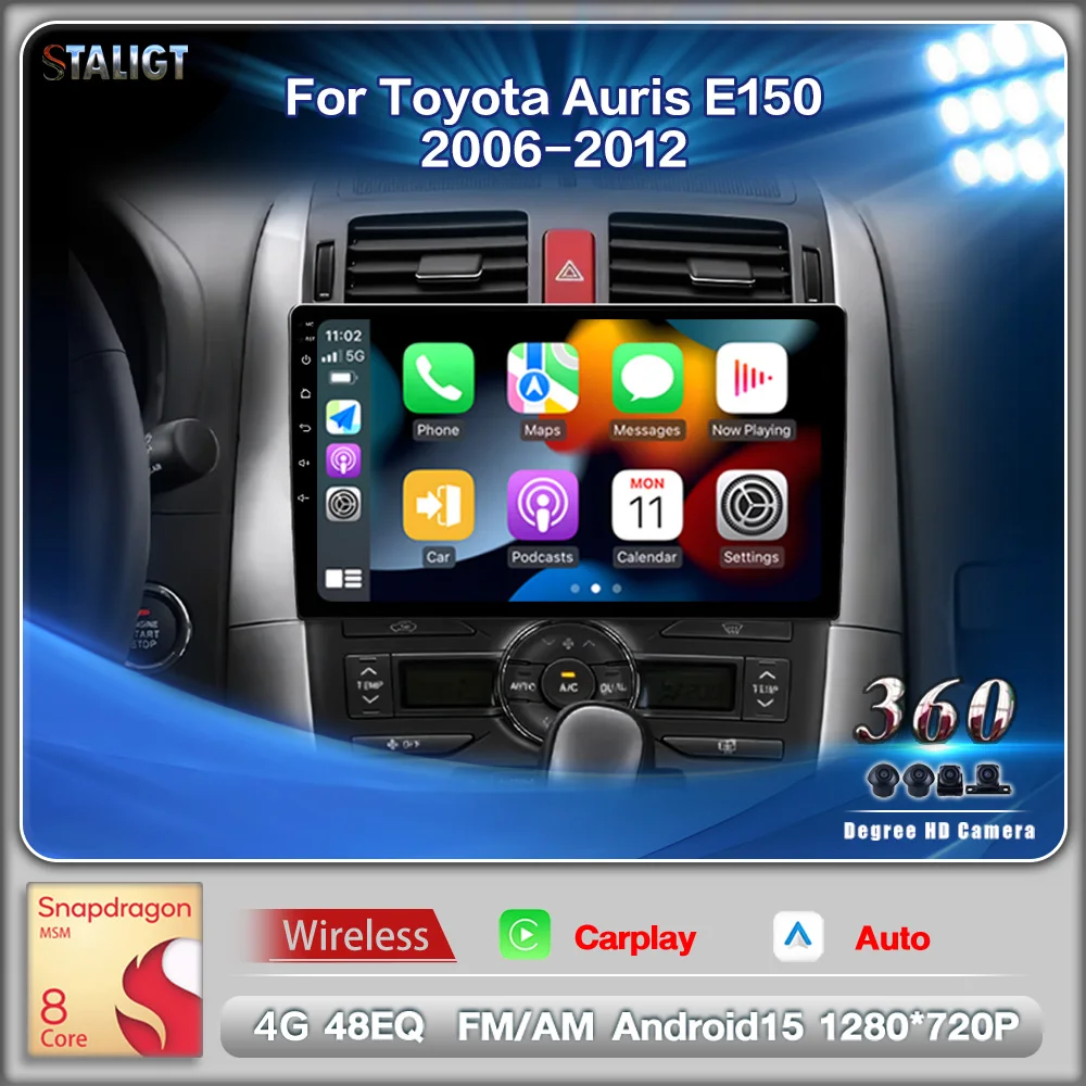 

Autoradio Carplay Multimedia DSP Car Radio Android Auto Wireless 8Core For Toyota Auris E150 2006 2007 2008 2009 2010 2011 2012