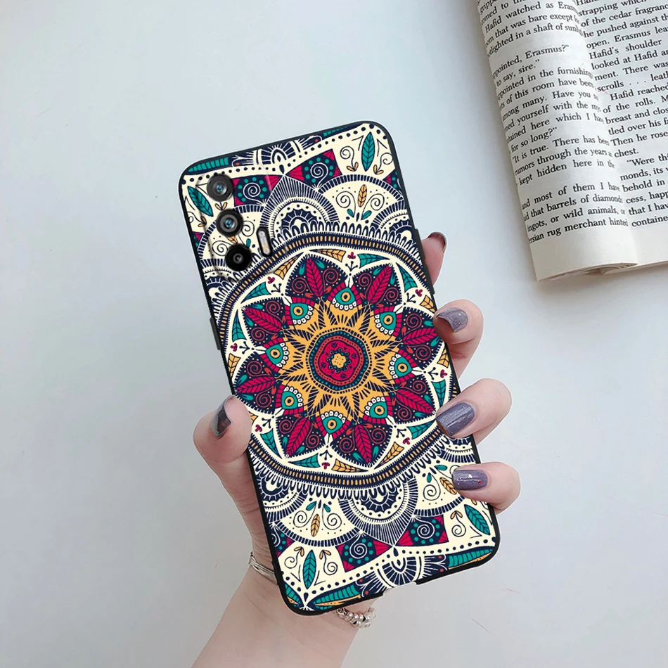 For Realme GT 5G Case RMX2202 Silicone Soft Lovely Cartoon Flower Phone Case For Realme GT 5G Cover Funda For RealmeGT 5G Coque