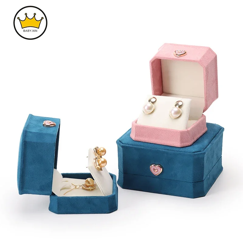 Jewelry Creative Imitation Leather Octagon Jewelry Box Jade Pearl Ring Pendant Bracelet Gift Jewelry Packaging Box