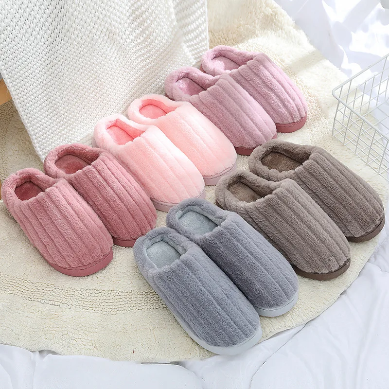 Slippers for Women's Warm Foam Anti-Slip House Shoes Men's Comfortable Cotton Slippers Home Bedroom Shoes Indoor & Outdoor