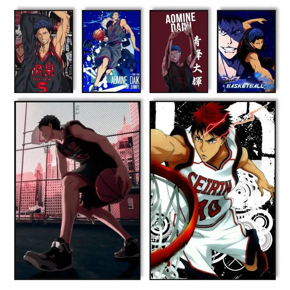 K-kuroko No B-basket Anime A-aomine Daiki Poster Self-adhesive Art Waterproof Paper Sticker Coffee House Bar Room Wall Decor