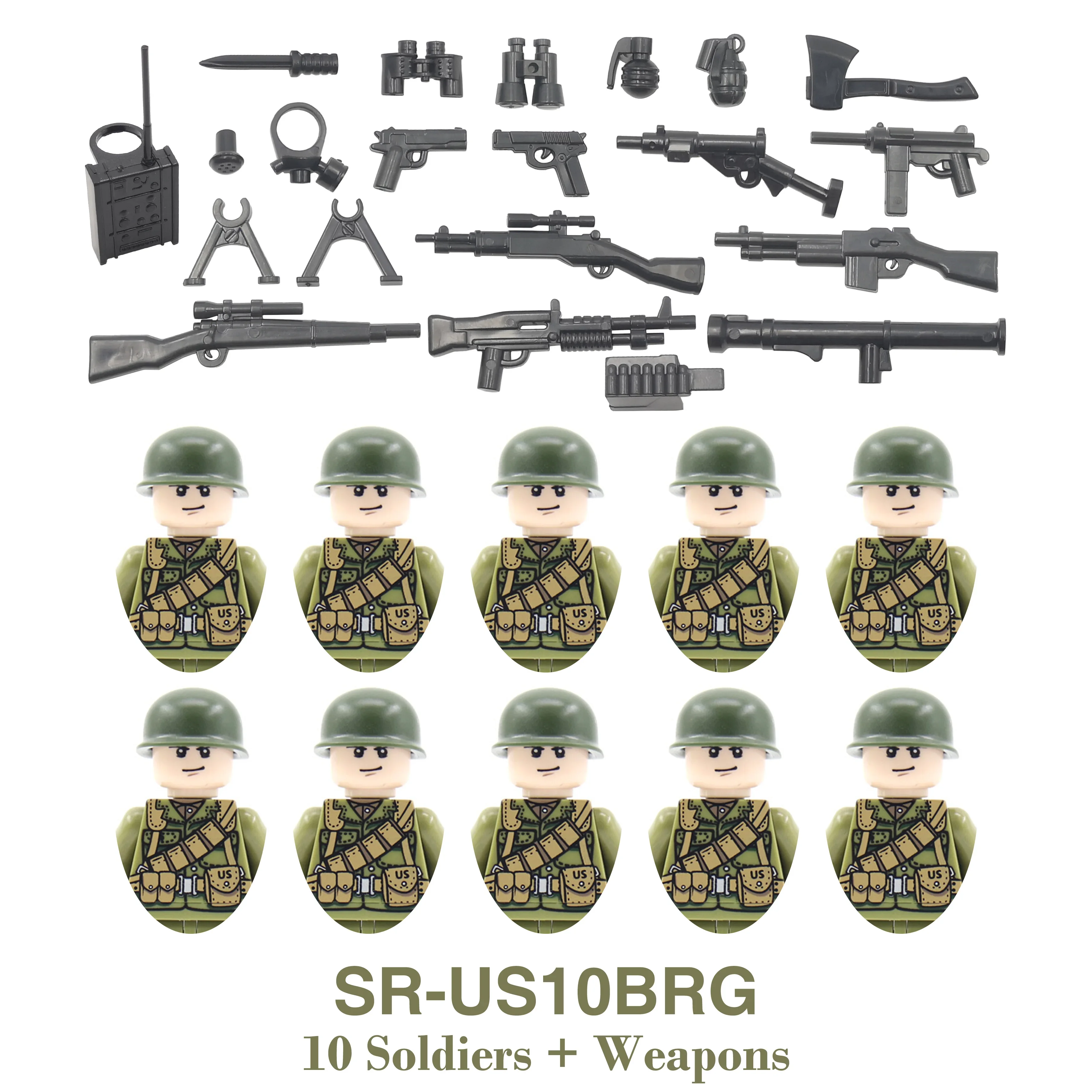 DIY WOII Infanterie Medisch Korps Soldaat Motorfiets Sovjet Amerikaanse Leger Militaire Wapens Bouwsteen Steentjes Kinderen Kids Cadeau Speelgoed