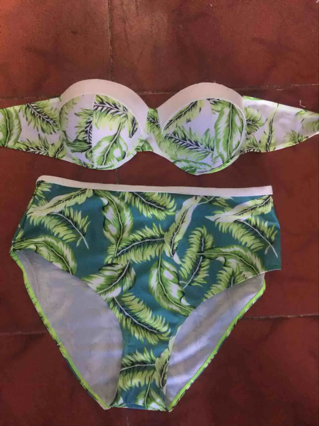 Dua Potong Baju Renang Bikini Ekstra Besar Set Bikini Baju Renang Baju Renang Pantai Monokini Cetakan Macan Tutul Cangkir Besar Pakaian Renang Terpisah