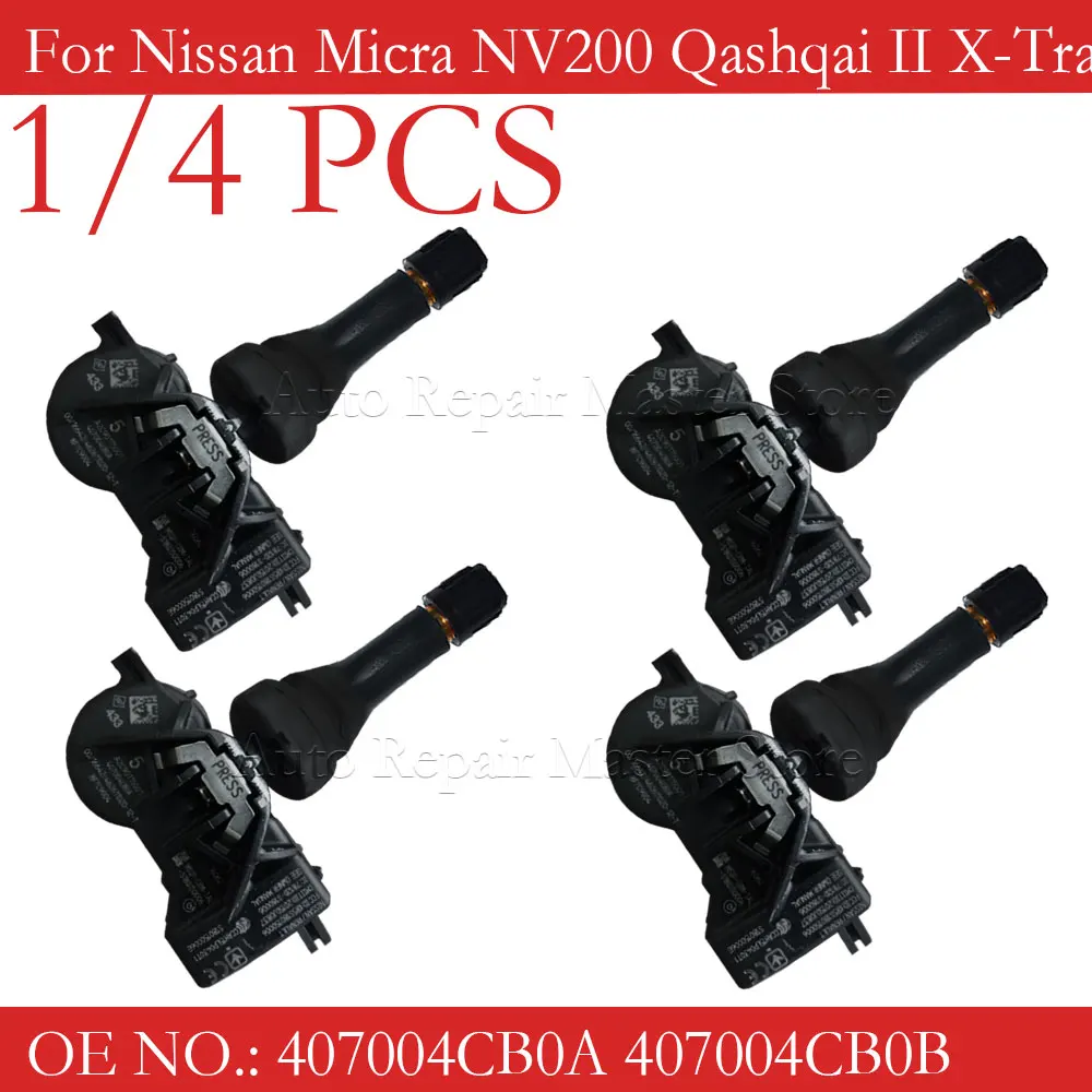 FOR 2015-2022 Renault Talisman 1/4PCS 433MHz TPMS SENSOR TIRE PRESSURE SENSOR 40700-4CB1B 40700-4CB0A 407004CB1A