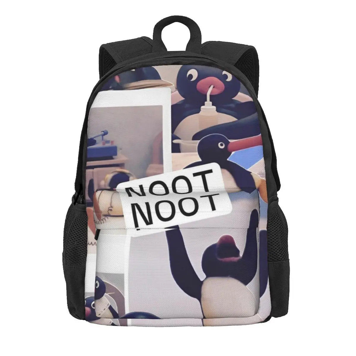 Pingu ransel wanita Anime binatang lucu Penguin Mochila 3D tas sekolah anak-anak klasik motif Laptop Mochila ransel anak-anak