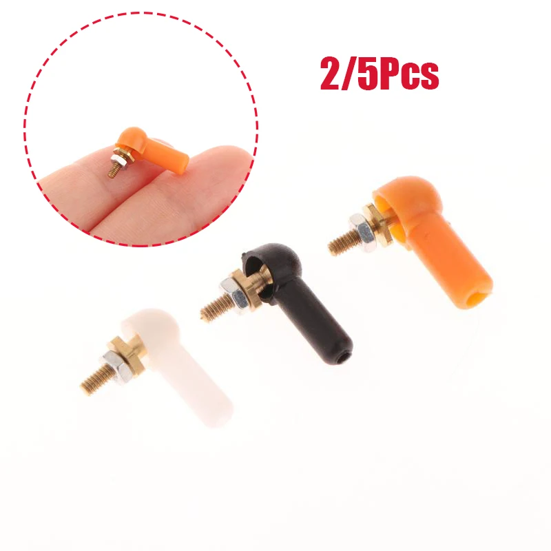 2/5Pcs L16/17mm Rod End M2 M3 Ball Joint 2/3mm Black Linkage Rod Ball Head Connector For DIY RC Boat Servo Spare Parts