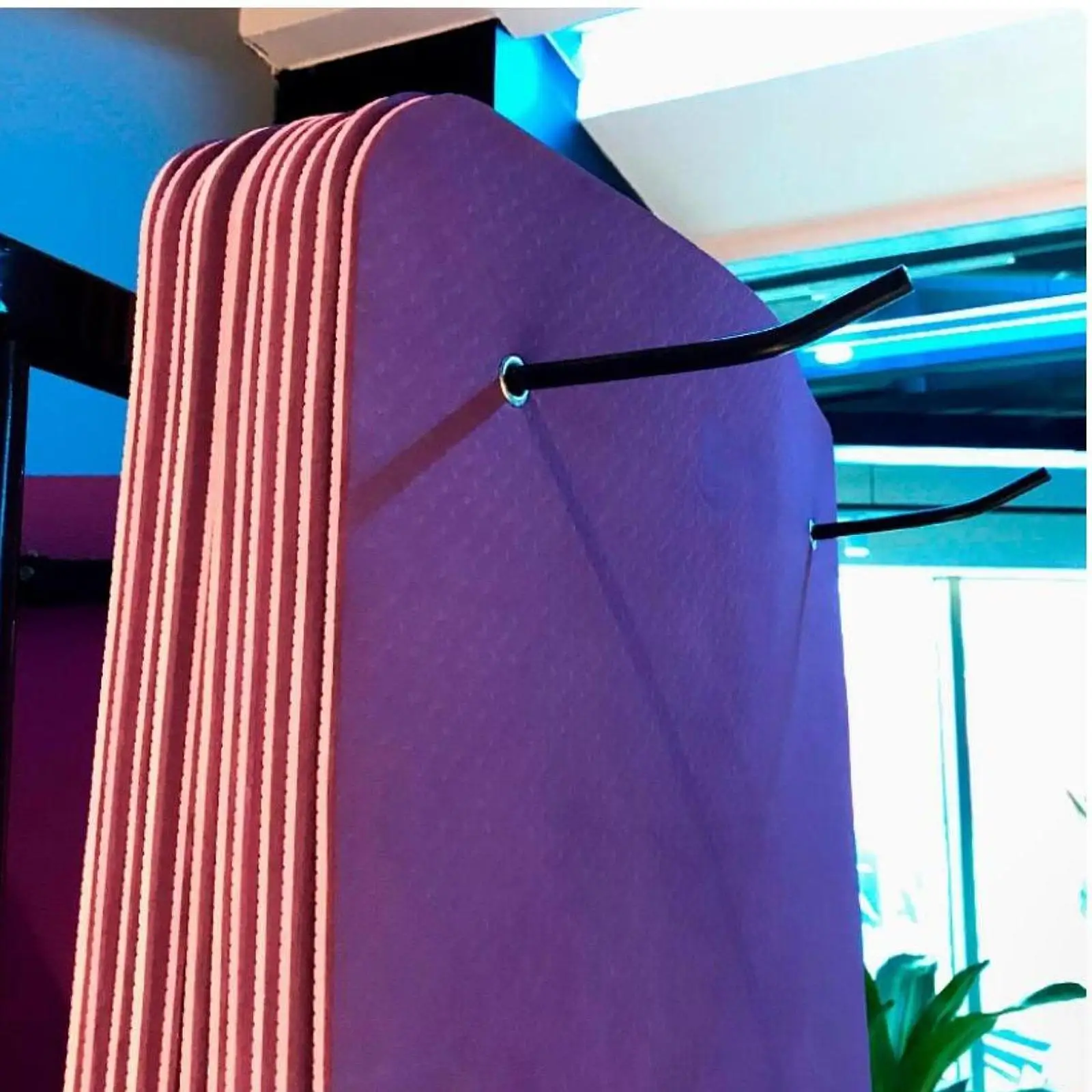 Yoga Mat Storage Rack Hanging Mat Rack Can Hold 15 Mats Yoga Mat Organizer Holder Wall Hooks for Skateboard, Daily Use