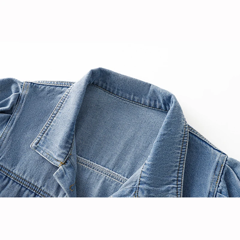 Été coréen mince mince court Denim veste bleu clair bleu foncé femmes Cowboy vêtements d'extérieur revers à manches courtes jean veste manteau