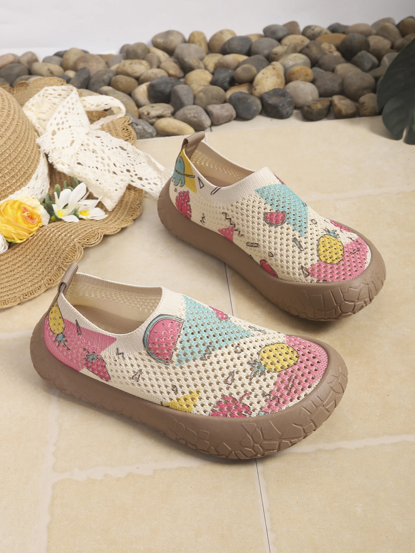 2026 Frühling Herbst Damen Slip-On Sneaker mit Sonnenblumenmuster, Leichte Atmungsaktive Rutschfeste Mesh-Herbst-Wanderschuhe, Park-Light-Wanderschuhe – Detail 5