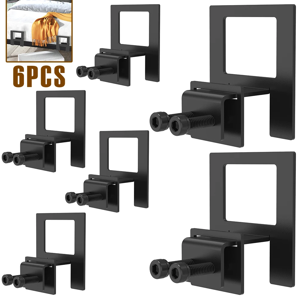 6 قطعة مرتبة التجنيب بار معدني عدم الانزلاق فراش القابض قابل للتعديل فراش استقرار مع مفتاح سداسية لإطار السرير #1