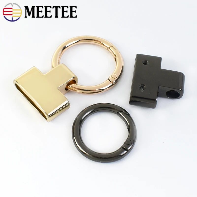 5/10/20Pcs 20/25mm Metal Ring Buckles Keychain Hook Bag Strap Connector Clasp Cord End Handbags DIY Sewing Hardware Accessories