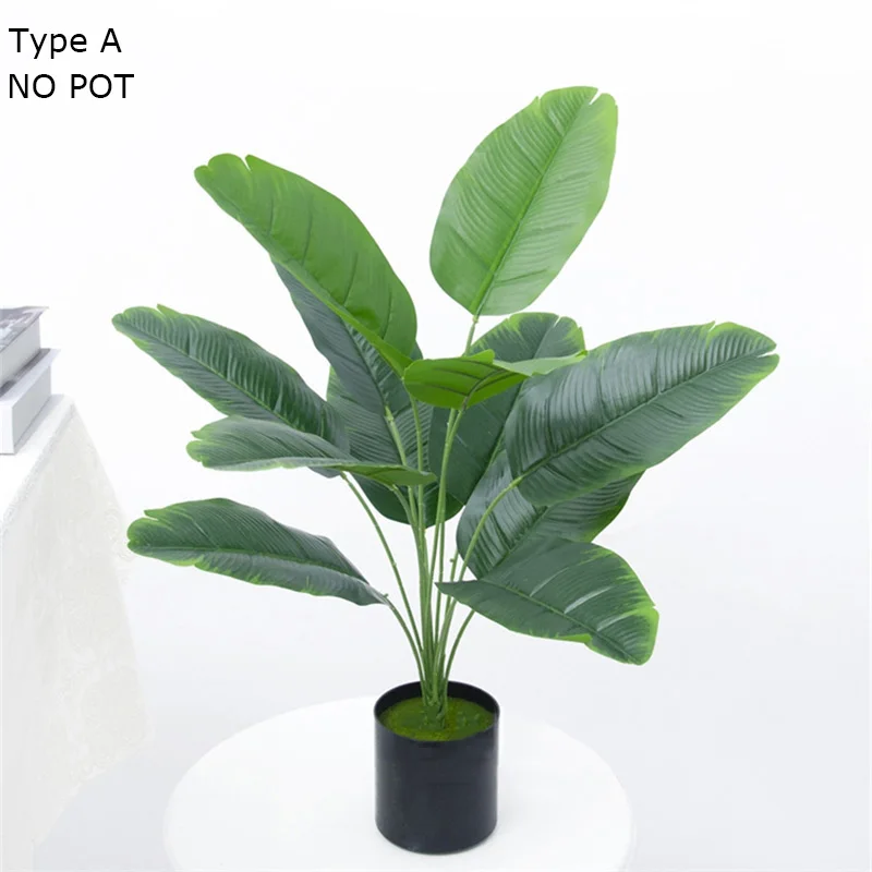 Artificial Plants Banana Tree Plastic Banana Leaf Nordic Greenery Plant Wedding Party Home Garden Decoration Fake Plant Potted