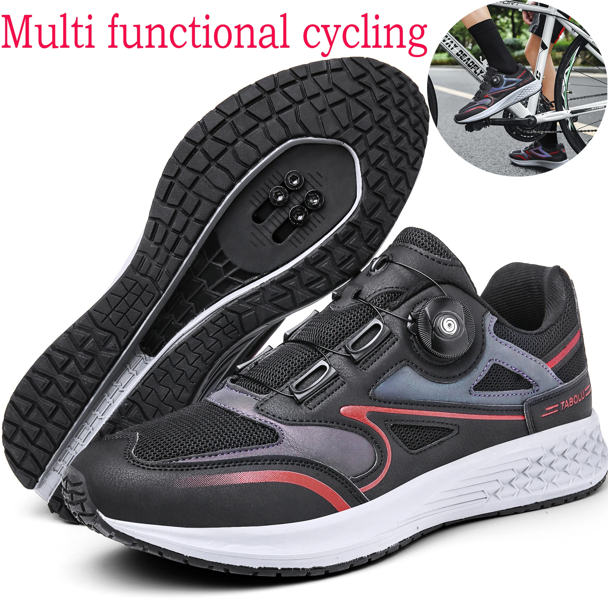 New Men's And Women's Cycling Shoes, Spinning Buckle Multifunctional Multi Terrain Cycling Shoes, Outdoor Leisure Sports Shoes,