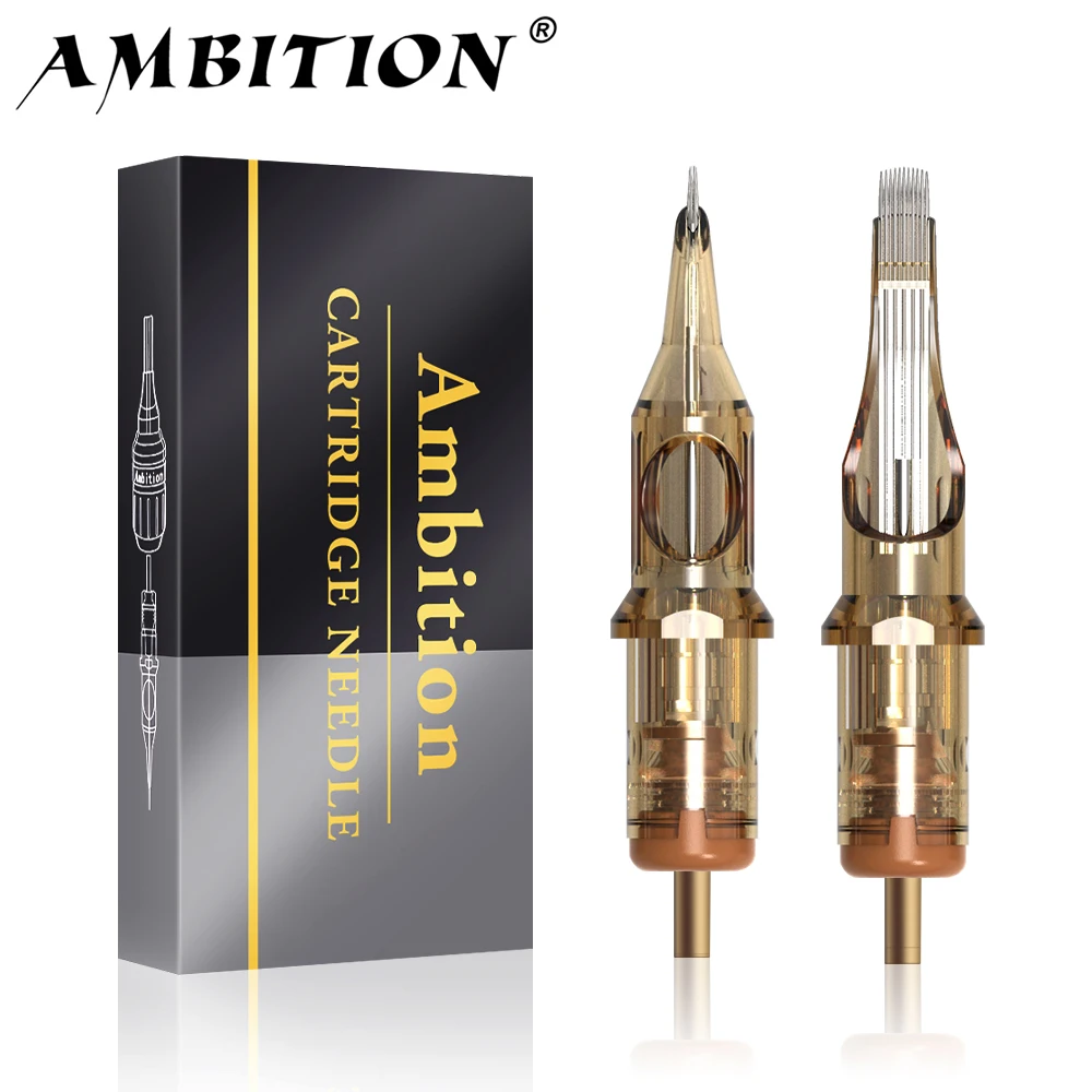 Ambition Premium 10PCS 0.3/0.35mm RL/RM Tattoo Cartridge Mix Disposable Tattoo Needle Round Liner 1rl 3rl 5rl 7rm 9rm 13rm 15rm