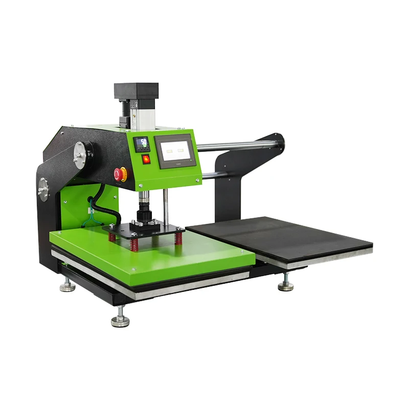 Pressa di calore completamente automatica Pressa di trasferimento a sublimazione per magliette Pressa di calore elettrica automatica con doppi tavoli di lavoro