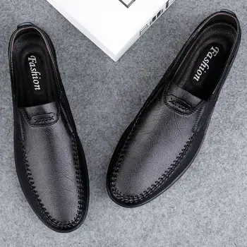 LETCOMFIT 男士一腳蹬商務牛津鞋 四季新款防滑舒適真皮鞋 時尚休閒樂福鞋 10 最佳銷售 男士牛津鞋 - №2