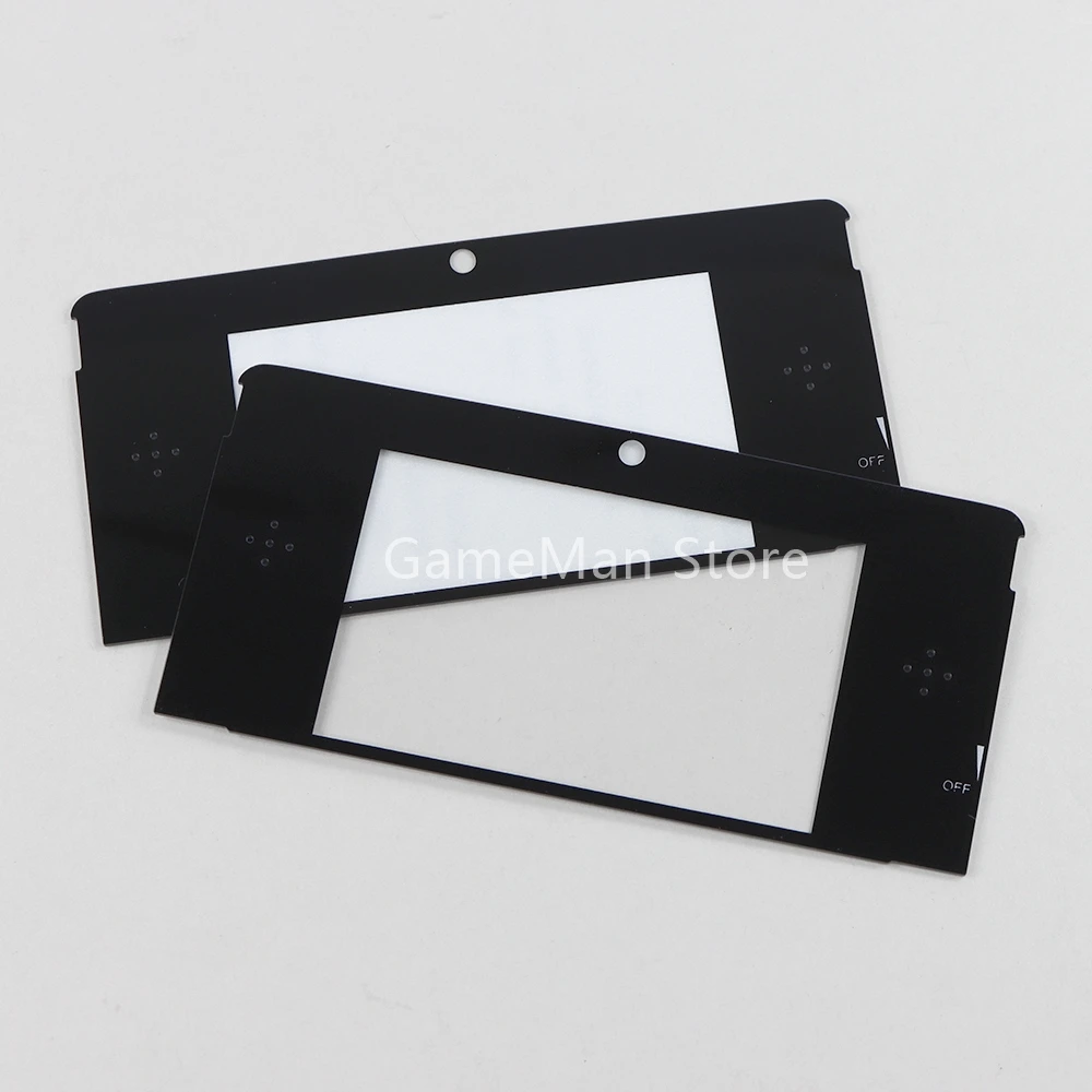 2 unids/lote reemplazo de cubierta de lente de marco de pantalla LCD frontal superior de plástico blanco negro para 3DS
