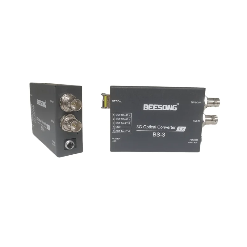 DC5-30V 3G SDI Fiber Optic Converter With Tally and RS485, SFP Module Connector