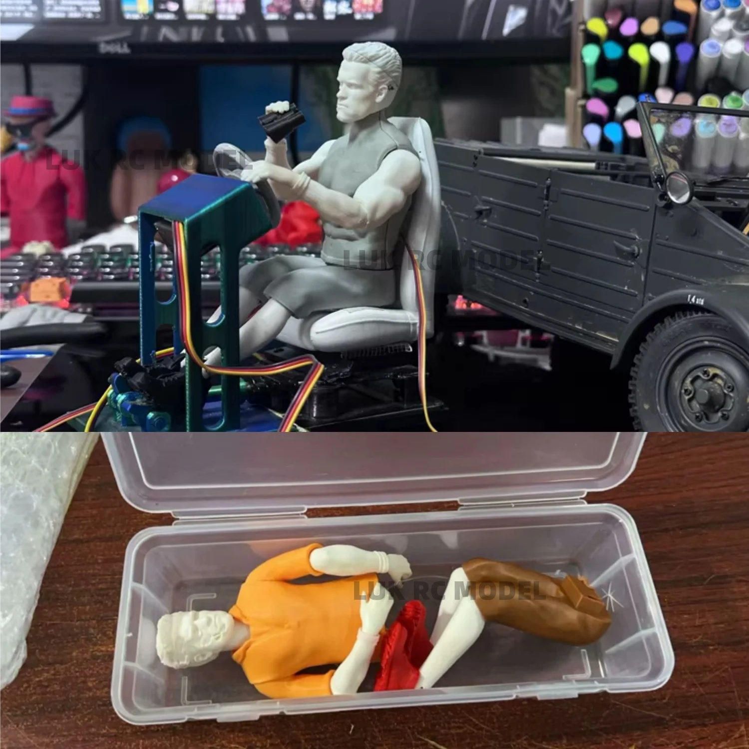 الملتحي الرجل RC سائق رسمت Unassebmled عدة لتقوم بها بنفسك أجزاء ل 1:14 1:16 RC محمل هيدروليكي 1:10 الزاحف شاحنة جرار لعبة مقطورة #1