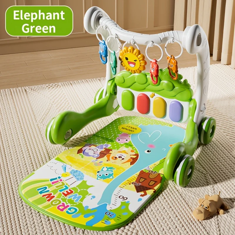 

Baby Play Mat Baby Gym Play Piano Tummy Time Baby Activity Mat Music and Lights Boy & Girl for Newborn Cute Animal Bunny