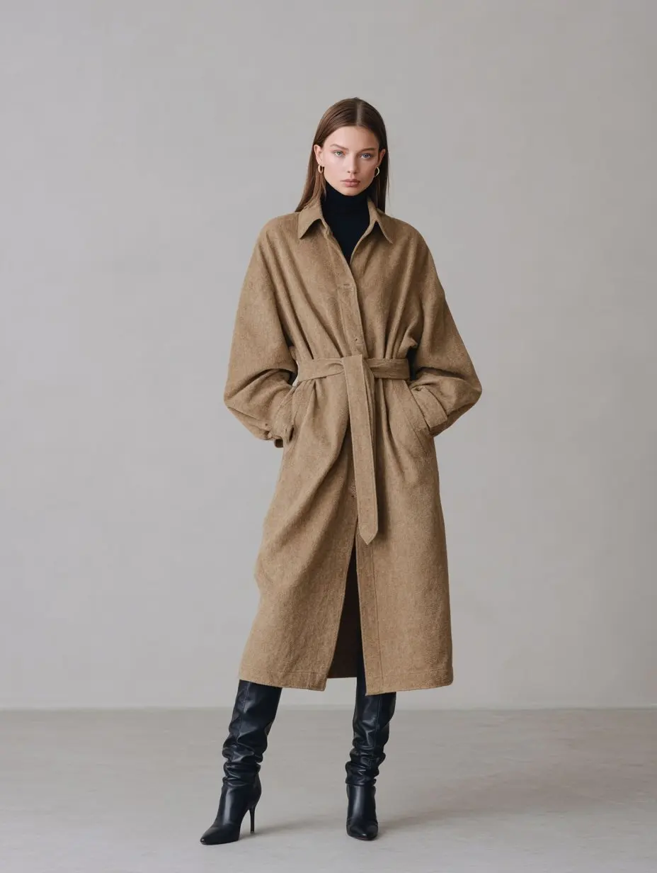 

Mia Muse Select Women's Coat Autumn Elegant 2025 Plain Lapel Long Sleeve Long Business Coat