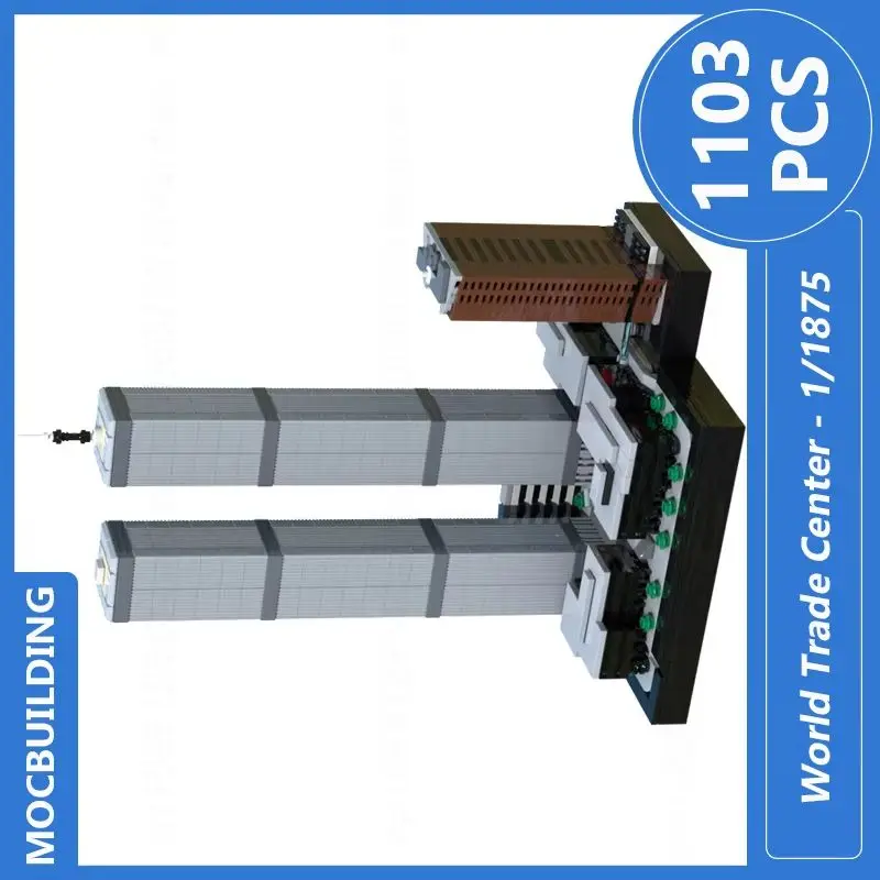 O centro de comércio mundial escala 1/1875 modelo moc blocos de construção diy montar tijolos arquitetura exibição brinquedos de natal presentes 1103 peças
