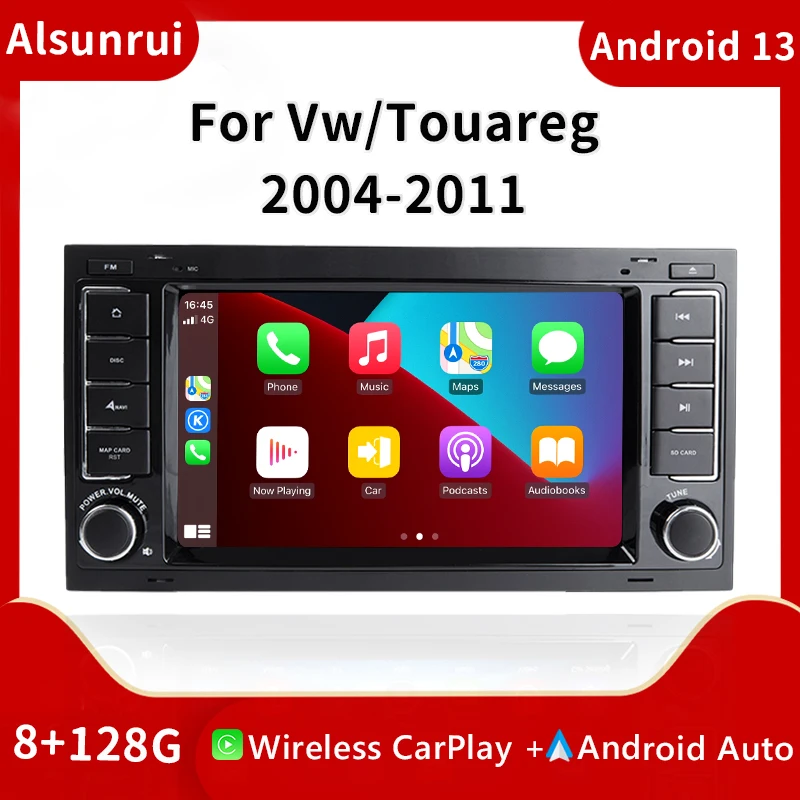 

AutoRadio 2 Din Android 13 For VW/Volkswagen/Touareg/Transporter T5 2004-2011 Stereo Multimedia GPS Navigation Carplay Head Unit