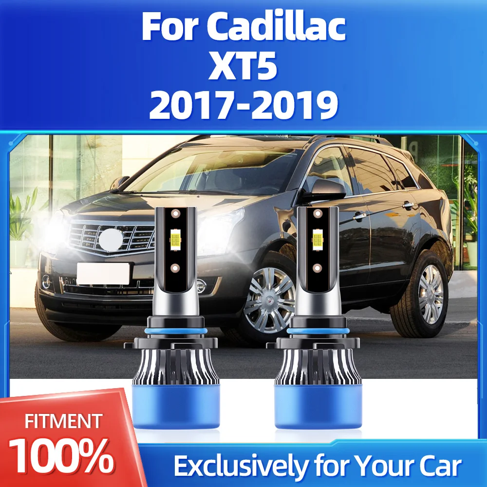 

2PCS Car Headlights LED Bulbs Lamps 3570 CSP Chips 20000LM Super Bright 6000K Auto Headlamp For Cadillac XT5 2017 2018 2019