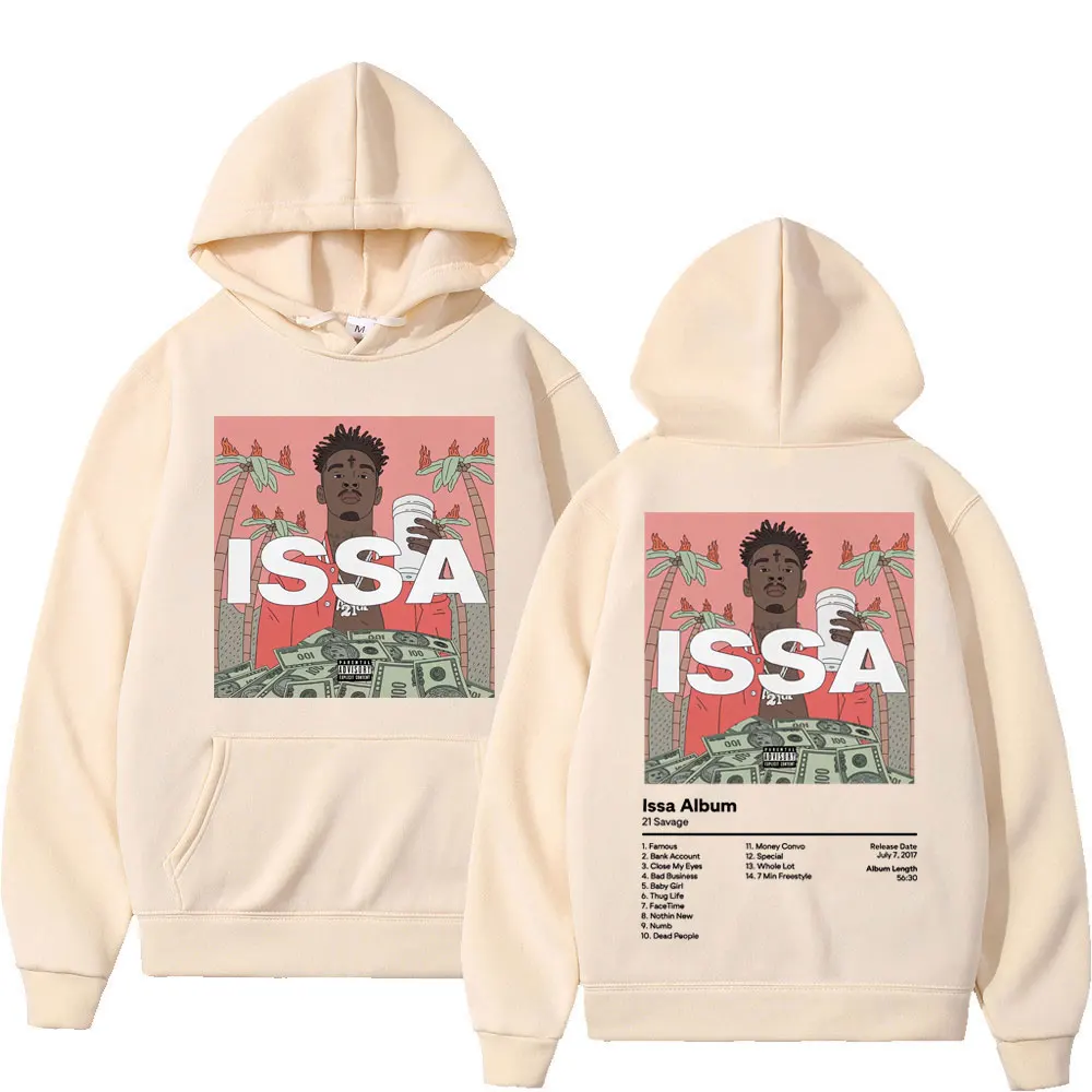 Rapper 21 Savage Music Album Graphic Hoodie Harajuku Hip Hop Oversized Hooded Sweatshirts Men's Women's Casual Fashion Pullovers
