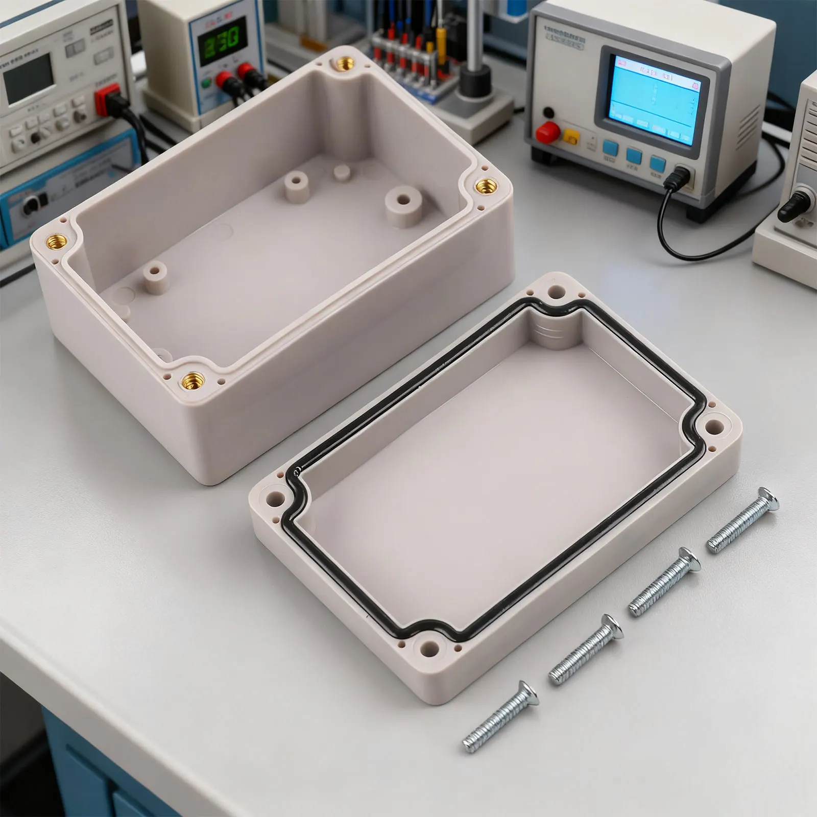 White Plastic Enclosure Secure for versatile Design Enhanced Durability Heat Resistant Electrical Projects White