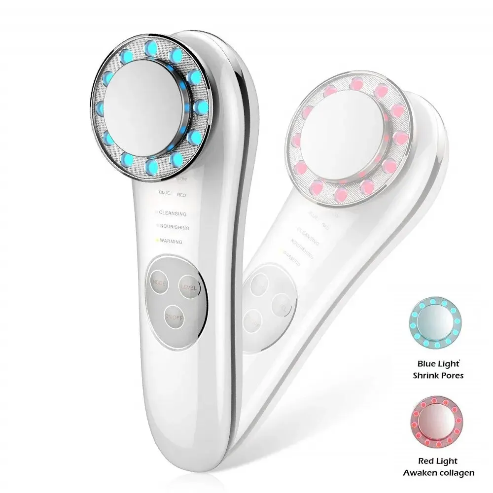 Masajeador facial 7 en 1 EMS, máquina de microcorriente para rejuvenecimiento de la piel, LED, eliminación de arrugas, dispositivo de belleza antienvejecimiento